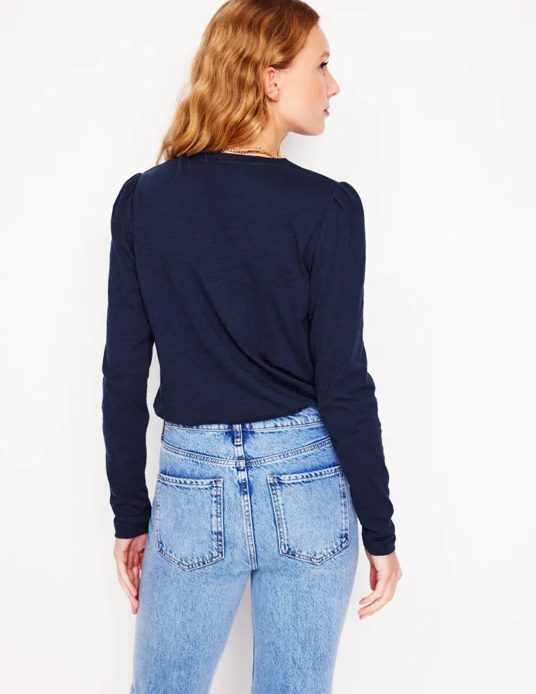 Cotton Crew Long Sleeve Top--Boden Clearance