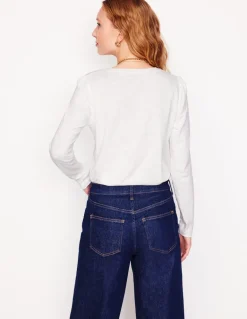 Cotton Crew Long Sleeve Top--Boden Fashion