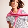 Cotton Puff Sleeve T-Shirt-Ivory, Navy Stripe-Boden Outlet