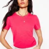 Cotton Puff Sleeve T-Shirt-Camelia Pink-Boden Outlet