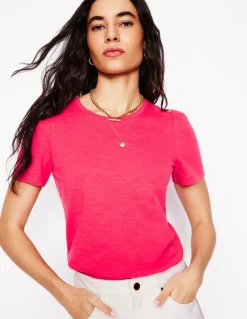 Cotton Puff Sleeve T-Shirt-Camelia Pink-Boden Outlet