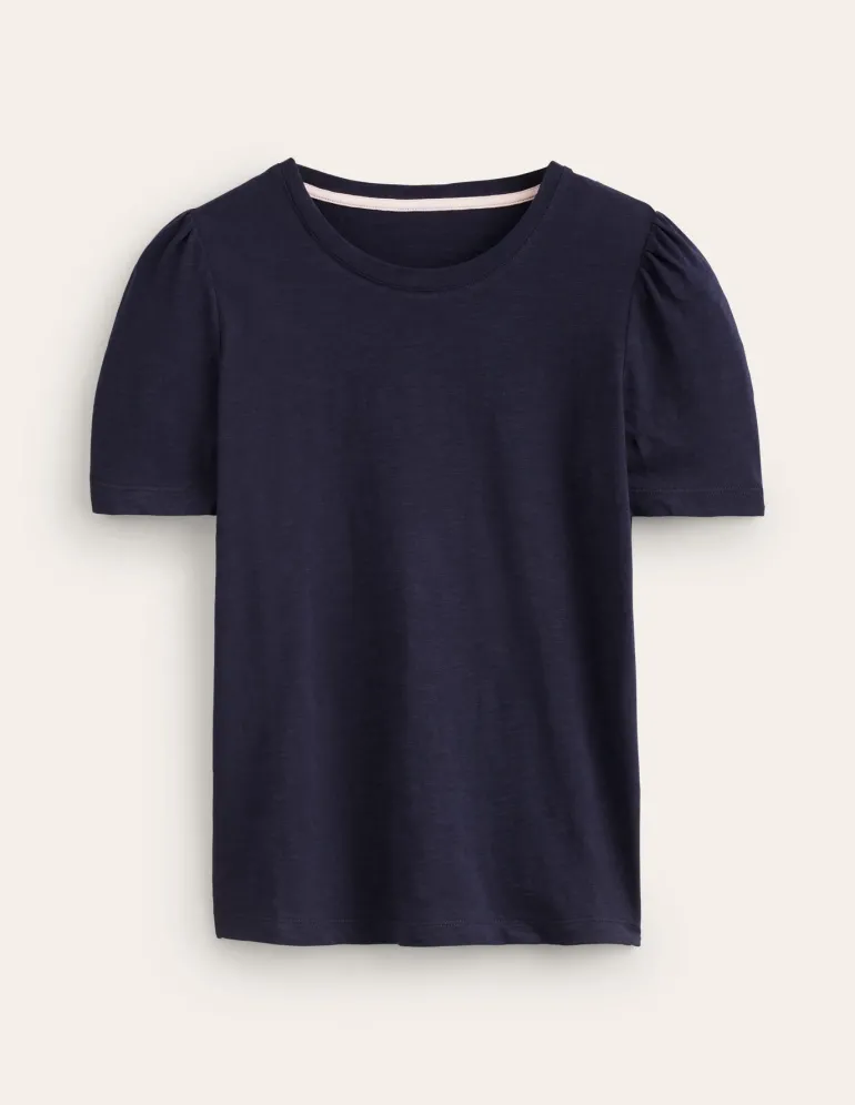 Cotton Puff Sleeve T-Shirt--Boden Clearance