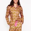 Cotton Sateen Pajama Shirt-Ceylon Yellow, Tiger-Boden Best