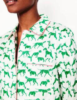 Cotton Sateen Pajama Shirt-Ivory, Janet and Friends-Boden Cheap