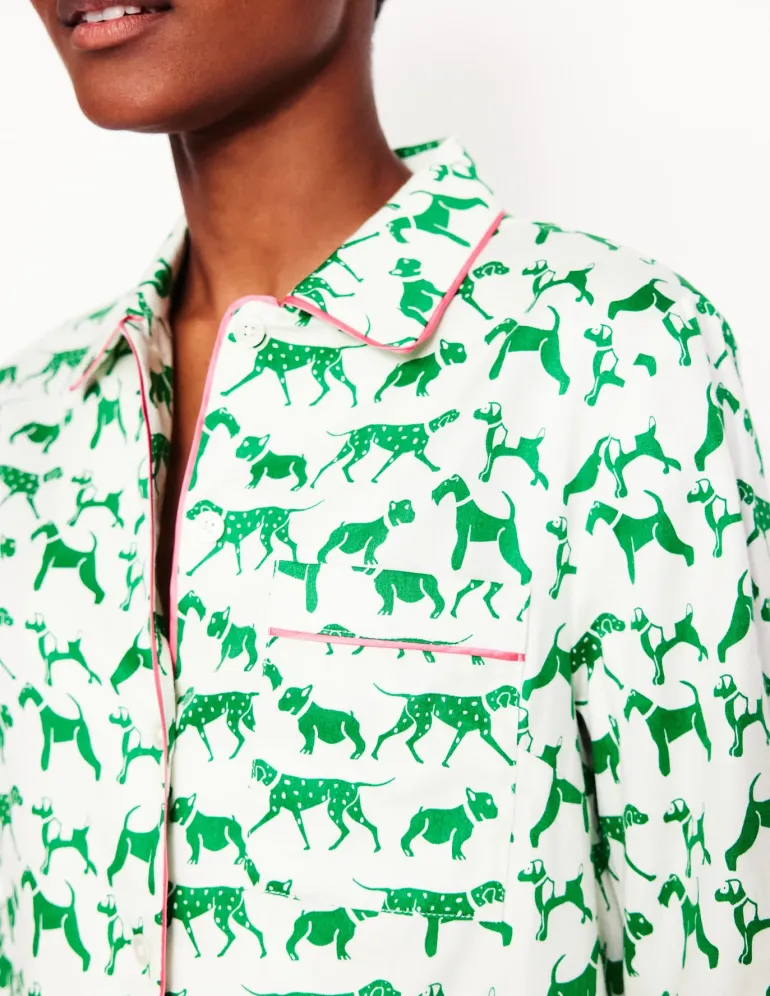 Cotton Sateen Pajama Shirt-Ivory, Janet and Friends-Boden Cheap