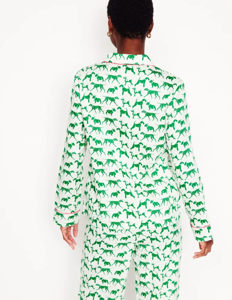 Cotton Sateen Pajama Shirt-Ivory, Janet and Friends-Boden Cheap