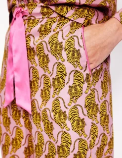 Cotton Sateen Pajama Trousers-Ceylon Yellow, Tiger-Boden Flash Sale