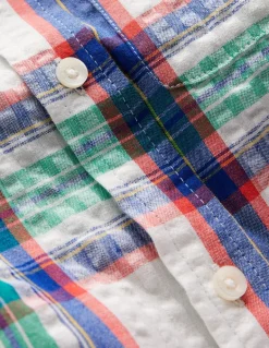 Cotton Shirt-Bright Blue Check-Boden Best