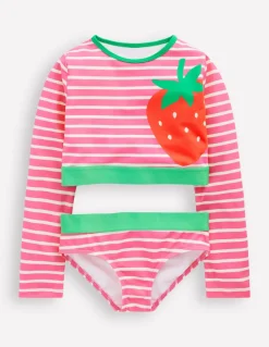 Cropped Rash Vest Set-Strawberry Stripe-Boden Store