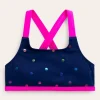 Cross-back Bikini Top-Navy Rainbow Confetti Spot-Boden Outlet