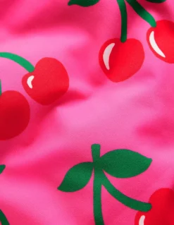 Cross-Back Printed Swimsuit-Sorbet Pink Cherries-Boden New