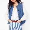 Denim Quilted Gilet-Mid Wash-Boden Hot