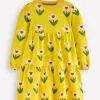 Dixie Tiered Sweatshirt Dress-Tropical Yellow Daffodil-Boden Best