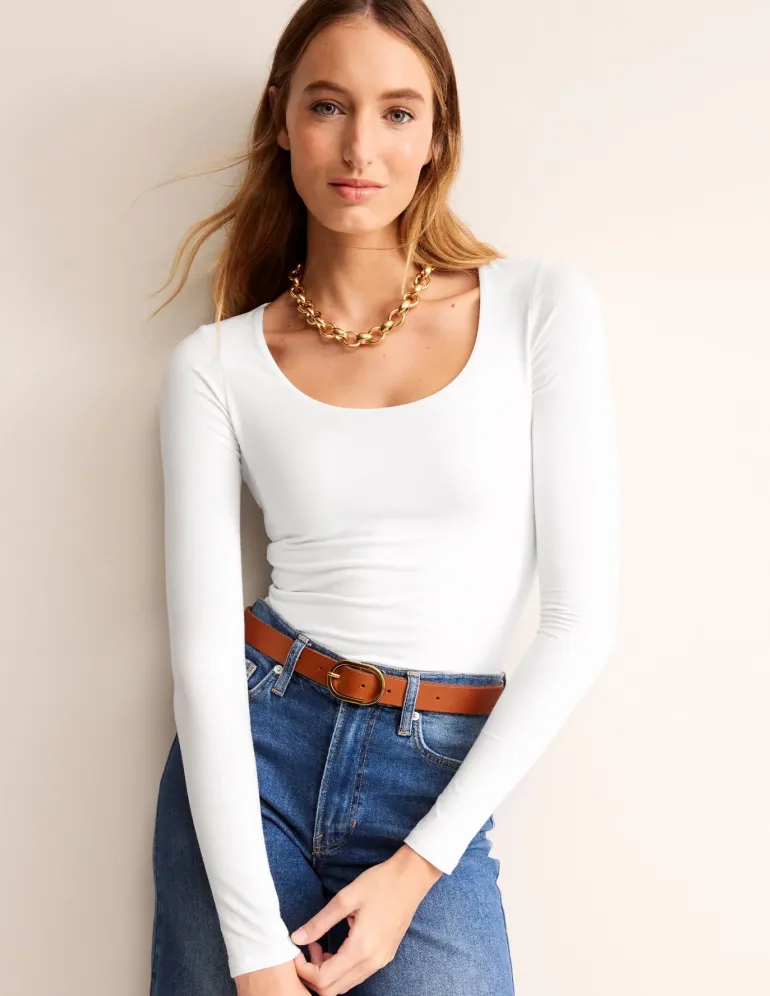 Double Layer Scoop Long Sleeve--Boden Sale
