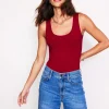 Double Layer Scoop Neck Vest-Red Liquorice-Boden Shop