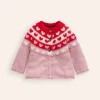 Edie Fair Isle Cardigan-Almond Pink Hearts-Boden Clearance