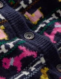 Edie Fair Isle Cardigan-Navy, Dogs-Boden Discount