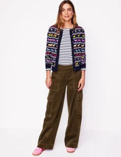 Edie Fair Isle Cardigan-Navy, Dogs-Boden Discount
