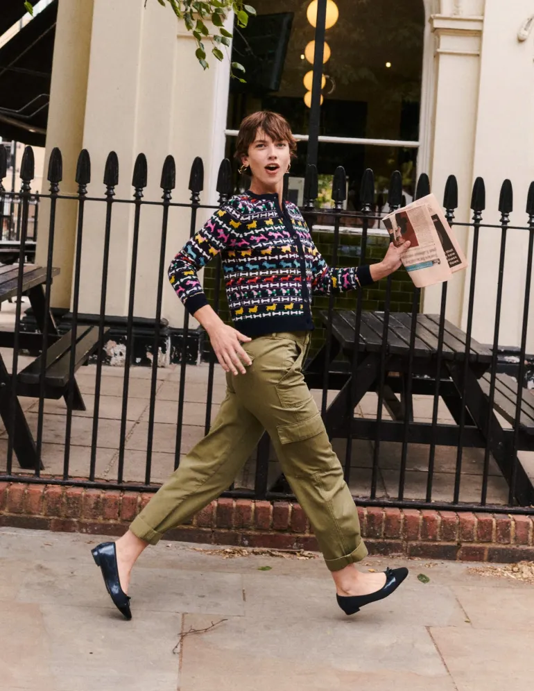 Edie Fair Isle Cardigan-Navy, Dogs-Boden Discount