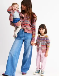 Edie Fair Isle Cardigan-Sea Pink Flowers-Boden Fashion
