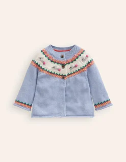 Edie Fair Isle Cardigan-Sky Blue Bunnies-Boden Clearance