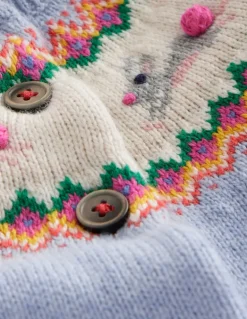 Edie Fair Isle Cardigan-Sky Blue Bunnies-Boden Clearance