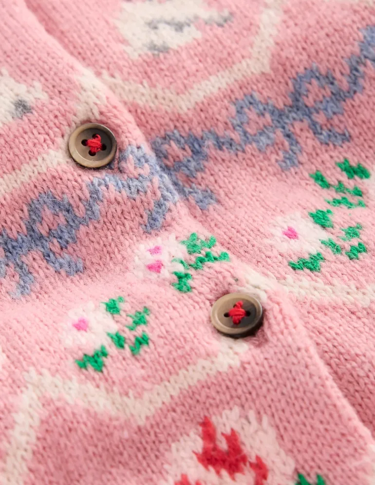 Edie Fair Isle Cardigan-Vintage Pink Hearts-Boden Sale