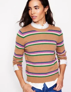 Edie Fair Isle Sweater-Camel Diamond-Boden Outlet
