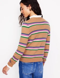 Edie Fair Isle Sweater-Camel Diamond-Boden Outlet