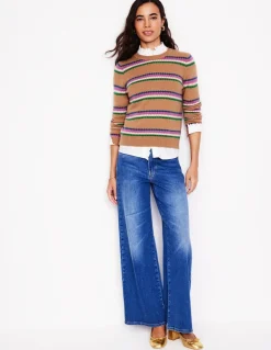 Edie Fair Isle Sweater-Camel Diamond-Boden Outlet