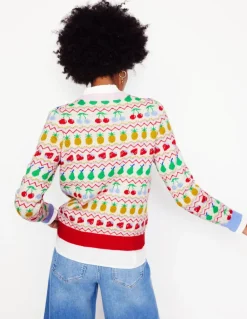 Edie Fair Isle Sweater-Ecru Marl, Fruit-Boden Cheap