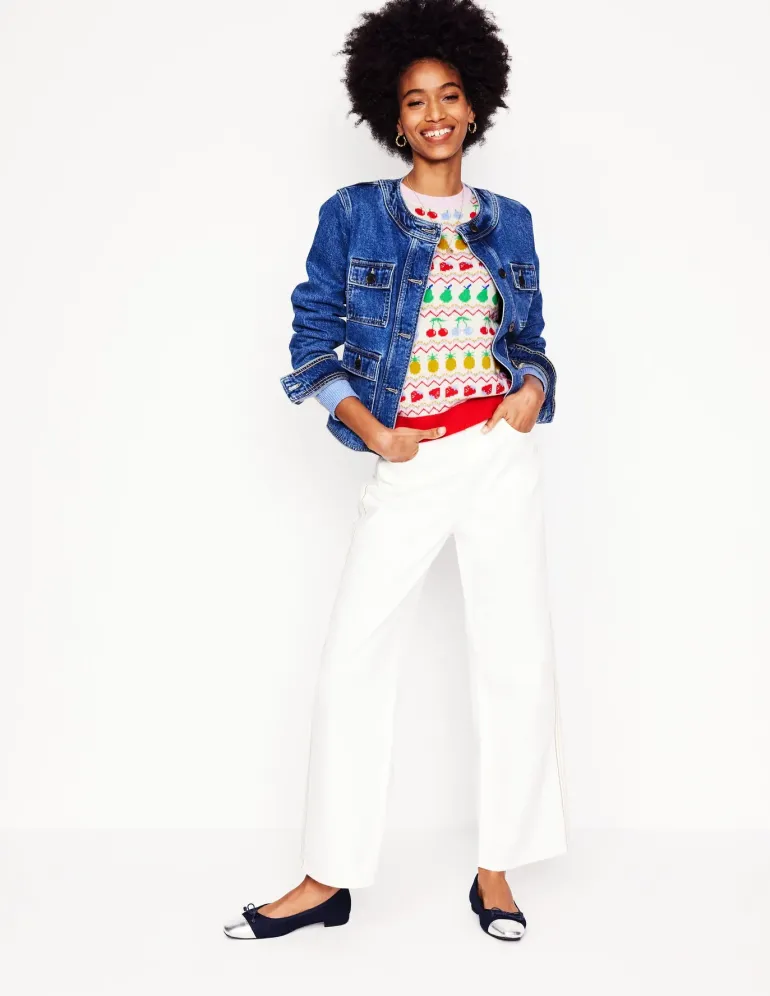Edie Fair Isle Sweater-Ecru Marl, Fruit-Boden Cheap