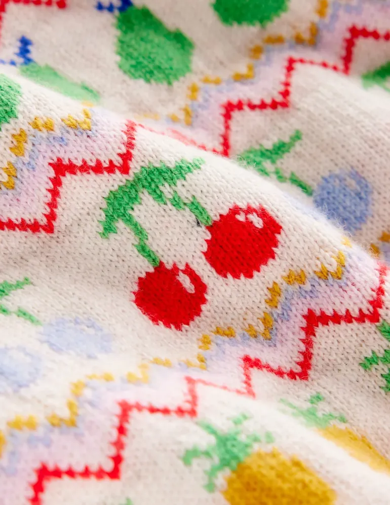 Edie Fair Isle Sweater-Ecru Marl, Fruit-Boden Cheap