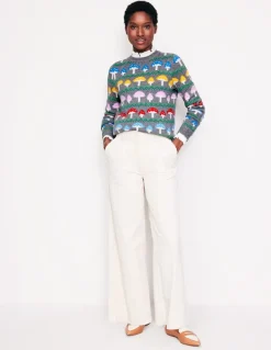Edie Fair Isle Sweater-Grey Mushroom-Boden Outlet