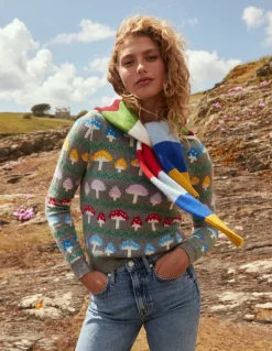 Edie Fair Isle Sweater-Grey Mushroom-Boden Outlet