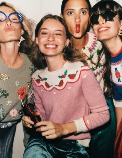 Edie Fair Isle Sweater-Quartz Pink, Robins-Boden Fashion