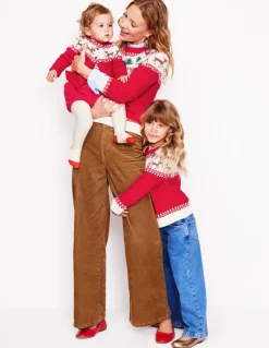 Edie Fair Isle Sweater-Red, Reindeers-Boden Cheap