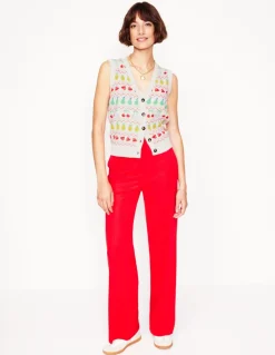 Edie Fair Isle Waistcoat-Ecru Marl, Fruit-Boden Fashion