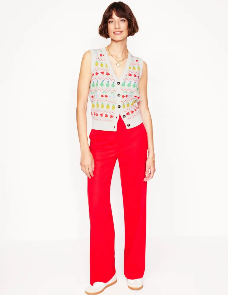 Edie Fair Isle Waistcoat-Ecru Marl, Fruit-Boden Fashion