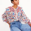 Effie Smocked Blouse-Ivory, Heart Flutter-Boden Shop