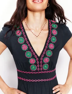 Elara Embroidered Jersey Dress--Boden Shop
