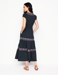 Elara Embroidered Jersey Dress--Boden Shop
