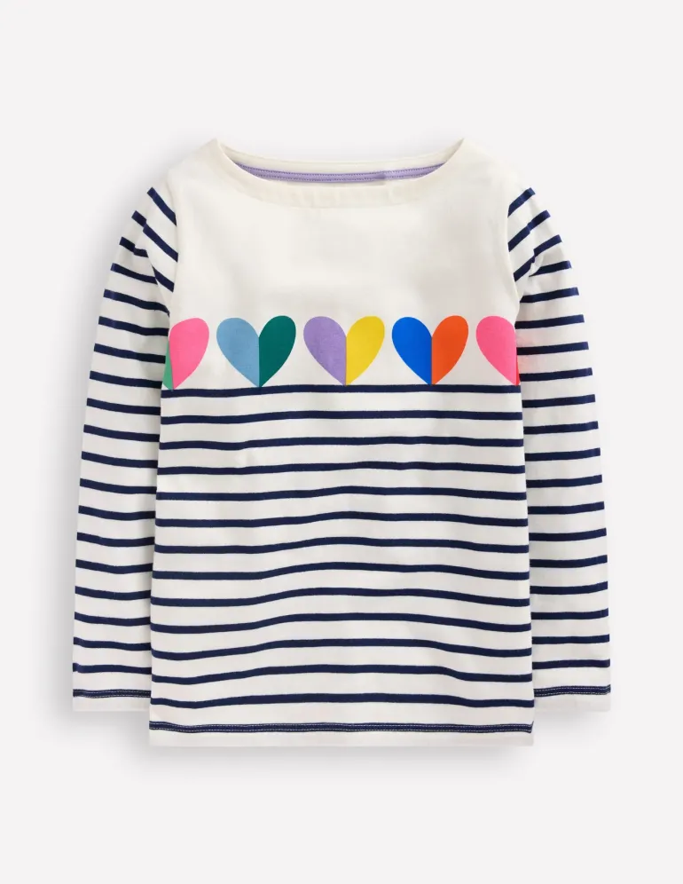 Ella Breton-College Navy / Ivory Hearts-Boden Clearance