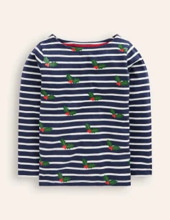 Ella Breton-Starboard Blue/ Ivory Festive-Boden Sale