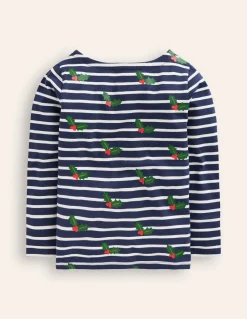 Ella Breton-Starboard Blue/ Ivory Festive-Boden Sale