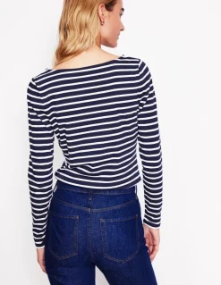 Ella Long Sleeve Breton -Navy, Holly Stripe-Boden Online