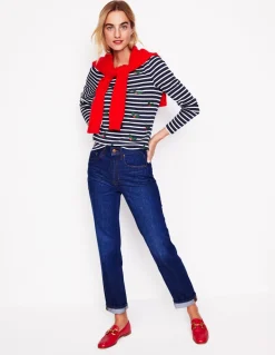 Ella Long Sleeve Breton -Navy, Holly Stripe-Boden Online