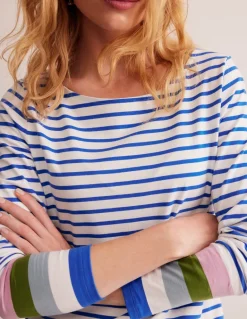 Ella Long Sleeve Breton-Directoire Blue and Mauve Mist-Boden Discount