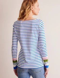 Ella Long Sleeve Breton-Directoire Blue and Mauve Mist-Boden Discount