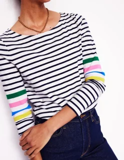 Ella Long Sleeve Breton-Ivory Multi Arm Placement-Boden Discount